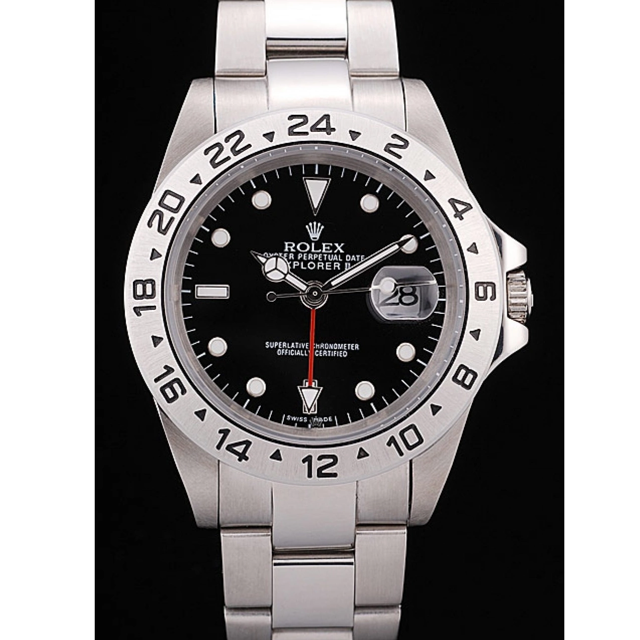 Rolex copies cheap Stainless Steel Explorer Rolex Dial Bezel Black 0712